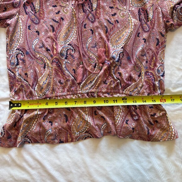 Les Serein Locarno Peplum Blouse Pink Paisley Sz L Large Stitch Fix NWT - Picture 5 of 11